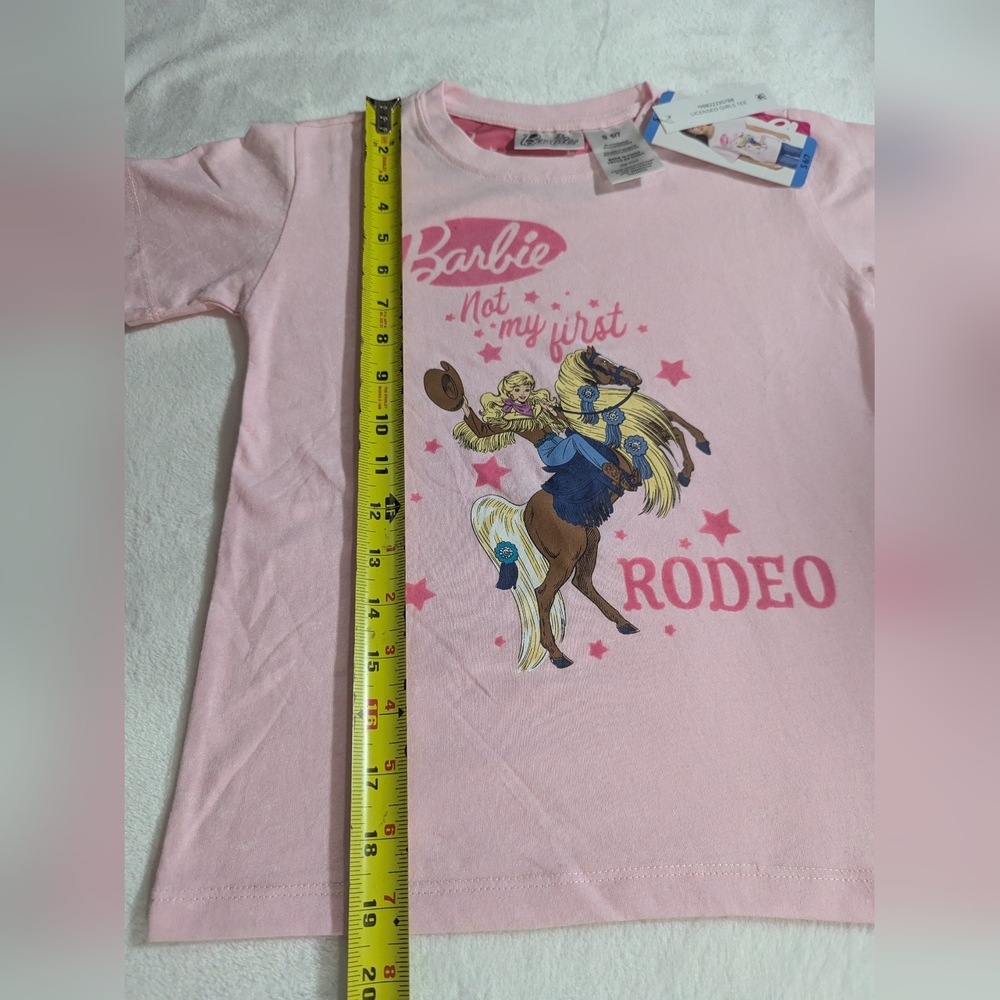 Barbie Pink Kids Girls Rodeo T-Shirt - Picture 14 of 16